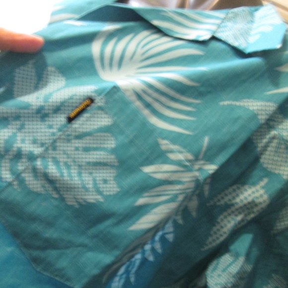 PALMWAVE HAWAIIAN SHIRT/ SIZE 2 XL /COTTON/TEAL - Picture 3 of 6